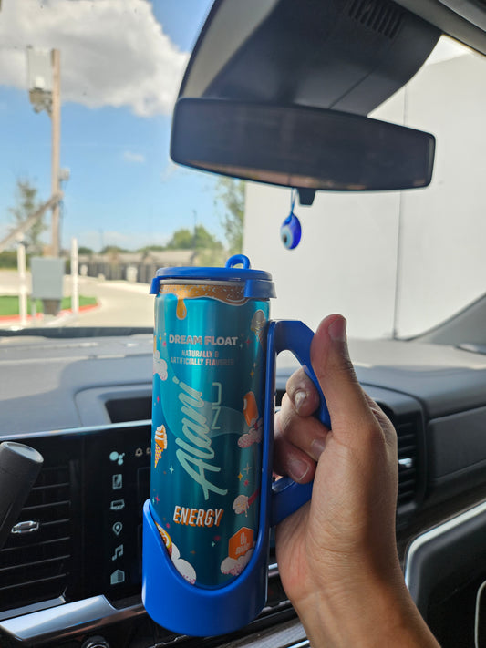 Slim Can Holder with Lid - Blue